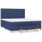 vidaXL Boxspringbett mit Matratze Blau 160x200 cm Stoff vidaXL Boxspringbett mit Matratze Blau 160x200 cm Stoff