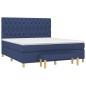 vidaXL Boxspringbett mit Matratze Blau 160x200 cm Stoff vidaXL Boxspringbett mit Matratze Blau 160x200 cm Stoff