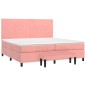 vidaXL Boxspringbett mit Matratze Rosa 200x200 cm Samt vidaXL Boxspringbett mit Matratze Rosa 200x200 cm Samt