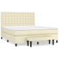 vidaXL Boxspringbett mit Matratze Creme 160x200 cm Kunstleder vidaXL Boxspringbett mit Matratze Creme 160x200 cm Kunstleder