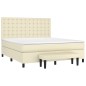 vidaXL Boxspringbett mit Matratze Creme 160x200 cm Kunstleder vidaXL Boxspringbett mit Matratze Creme 160x200 cm Kunstleder