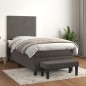 vidaXL Boxspringbett mit Matratze Dunkelgrau 90x200 cm Samt vidaXL Boxspringbett mit Matratze Dunkelgrau 90x200 cm Samt