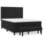 vidaXL Boxspringbett mit Matratze Schwarz 140x200 cm Samt vidaXL Boxspringbett mit Matratze Schwarz 140x200 cm Samt