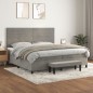 vidaXL Boxspringbett mit Matratze Hellgrau 200x200 cm Samt vidaXL Boxspringbett mit Matratze Hellgrau 200x200 cm Samt