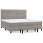 vidaXL Boxspringbett mit Matratze Hellgrau 200x200 cm Samt vidaXL Boxspringbett mit Matratze Hellgrau 200x200 cm Samt