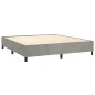 vidaXL Boxspringbett mit Matratze Hellgrau 200x200 cm Samt vidaXL Boxspringbett mit Matratze Hellgrau 200x200 cm Samt