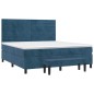 vidaXL Boxspringbett mit Matratze Dunkelblau 180x200 cm Samt vidaXL Boxspringbett mit Matratze Dunkelblau 180x200 cm Samt
