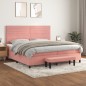 vidaXL Boxspringbett mit Matratze Rosa 200x200 cm Samt vidaXL Boxspringbett mit Matratze Rosa 200x200 cm Samt