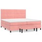 vidaXL Boxspringbett mit Matratze Rosa 200x200 cm Samt vidaXL Boxspringbett mit Matratze Rosa 200x200 cm Samt