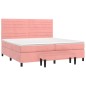 vidaXL Boxspringbett mit Matratze Rosa 200x200 cm Samt vidaXL Boxspringbett mit Matratze Rosa 200x200 cm Samt