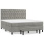 vidaXL Boxspringbett mit Matratze Hellgrau 160x200 cm Samt vidaXL Boxspringbett mit Matratze Hellgrau 160x200 cm Samt