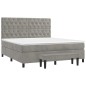 vidaXL Boxspringbett mit Matratze Hellgrau 160x200 cm Samt vidaXL Boxspringbett mit Matratze Hellgrau 160x200 cm Samt