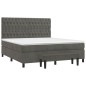 vidaXL Boxspringbett mit Matratze Dunkelgrau 180x200 cm Samt vidaXL Boxspringbett mit Matratze Dunkelgrau 180x200 cm Samt