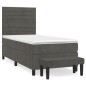 vidaXL Boxspringbett mit Matratze Dunkelgrau 80x200 cm Samt vidaXL Boxspringbett mit Matratze Dunkelgrau 80x200 cm Samt