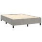 vidaXL Boxspringbett mit Matratze Hellgrau 140x200 cm Samt vidaXL Boxspringbett mit Matratze Hellgrau 140x200 cm Samt