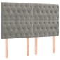 vidaXL Boxspringbett mit Matratze Hellgrau 140x200 cm Samt vidaXL Boxspringbett mit Matratze Hellgrau 140x200 cm Samt