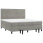 vidaXL Boxspringbett mit Matratze Hellgrau 180x200 cm Samt vidaXL Boxspringbett mit Matratze Hellgrau 180x200 cm Samt