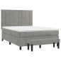 vidaXL Boxspringbett mit Matratze Hellgrau 140x200 cm Samt vidaXL Boxspringbett mit Matratze Hellgrau 140x200 cm Samt