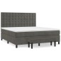 vidaXL Boxspringbett mit Matratze Dunkelgrau 160x200 cm Samt vidaXL Boxspringbett mit Matratze Dunkelgrau 160x200 cm Samt
