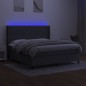 vidaXL Boxspringbett mit Matratze & LED Dunkelgrau 160x200 cm Stoff vidaXL Boxspringbett mit Matratze & LED Dunkelgrau 160x200 cm Stoff