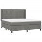 vidaXL Boxspringbett mit Matratze & LED Dunkelgrau 160x200 cm Stoff vidaXL Boxspringbett mit Matratze & LED Dunkelgrau 160x200 cm Stoff