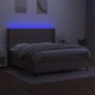 vidaXL Boxspringbett mit Matratze & LED Taupe 180x200 cm Stoff vidaXL Boxspringbett mit Matratze & LED Taupe 180x200 cm Stoff