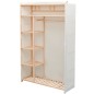 Schrank Stoff und Kiefernholz 110 x 40 x 170 cm Schrank Stoff und Kiefernholz 110 x 40 x 170 cm