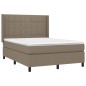 vidaXL Boxspringbett mit Matratze & LED Taupe 140x200 cm Stoff vidaXL Boxspringbett mit Matratze & LED Taupe 140x200 cm Stoff