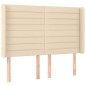 vidaXL Boxspringbett mit Matratze & LED Creme 140x190 cm Stoff vidaXL Boxspringbett mit Matratze & LED Creme 140x190 cm Stoff