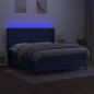vidaXL Boxspringbett mit Matratze & LED Blau 180x200 cm Stoff vidaXL Boxspringbett mit Matratze & LED Blau 180x200 cm Stoff