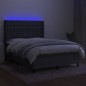 vidaXL Boxspringbett mit Matratze & LED Dunkelgrau 140x190 cm Stoff vidaXL Boxspringbett mit Matratze & LED Dunkelgrau 140x190 cm Stoff