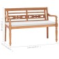 vidaXL Batavia Gartenbank mit Polstern 120 cm Teak vidaXL Batavia Gartenbank mit Polstern 120 cm Teak