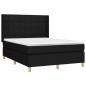vidaXL Boxspringbett mit Matratze & LED Schwarz 140x190 cm Stoff vidaXL Boxspringbett mit Matratze & LED Schwarz 140x190 cm Stoff