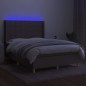 vidaXL Boxspringbett mit Matratze & LED Taupe 140x190 cm Stoff vidaXL Boxspringbett mit Matratze & LED Taupe 140x190 cm Stoff