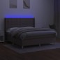 vidaXL Boxspringbett mit Matratze & LED Taupe 160x200 cm Stoff vidaXL Boxspringbett mit Matratze & LED Taupe 160x200 cm Stoff