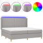 vidaXL Boxspringbett mit Matratze & LED Hellgrau 200x200 cm Stoff vidaXL Boxspringbett mit Matratze & LED Hellgrau 200x200 cm Stoff