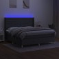 vidaXL Boxspringbett mit Matratze & LED Dunkelgrau 180x200 cm Stoff vidaXL Boxspringbett mit Matratze & LED Dunkelgrau 180x200 cm Stoff