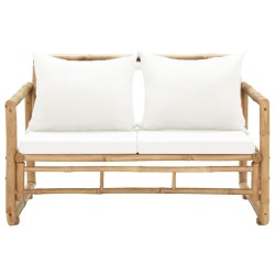 2-Sitzer Gartensofa mit Polstern Bambus