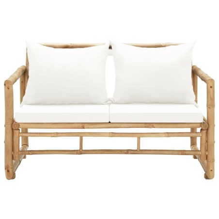2-Sitzer Gartensofa mit Polstern Bambus