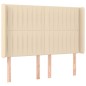 vidaXL Boxspringbett mit Matratze & LED Creme 140x200 cm Stoff vidaXL Boxspringbett mit Matratze & LED Creme 140x200 cm Stoff