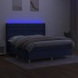 vidaXL Boxspringbett mit Matratze & LED Blau 180x200 cm Stoff vidaXL Boxspringbett mit Matratze & LED Blau 180x200 cm Stoff
