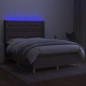 vidaXL Boxspringbett mit Matratze & LED Taupe 140x190 cm Stoff vidaXL Boxspringbett mit Matratze & LED Taupe 140x190 cm Stoff