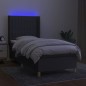 vidaXL Boxspringbett mit Matratze & LED Dunkelgrau 100x200 cm Stoff vidaXL Boxspringbett mit Matratze & LED Dunkelgrau 100x200 cm Stoff
