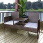 2-Sitzer-Gartensofa mit Teetisch Poly Rattan Braun 2-Sitzer-Gartensofa mit Teetisch Poly Rattan Braun