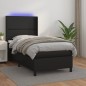 vidaXL Boxspringbett mit Matratze & LED Schwarz 90x190 cm Kunstleder vidaXL Boxspringbett mit Matratze & LED Schwarz 90x190 cm Kunstleder