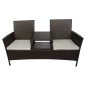 2-Sitzer-Gartensofa mit Teetisch Poly Rattan Braun 2-Sitzer-Gartensofa mit Teetisch Poly Rattan Braun