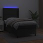 vidaXL Boxspringbett mit Matratze & LED Schwarz 90x190 cm Kunstleder vidaXL Boxspringbett mit Matratze & LED Schwarz 90x190 cm Kunstleder