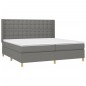 vidaXL Boxspringbett mit Matratze & LED Dunkelgrau 200x200 cm Stoff vidaXL Boxspringbett mit Matratze & LED Dunkelgrau 200x200 cm Stoff