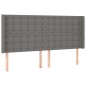 vidaXL Boxspringbett mit Matratze & LED Dunkelgrau 200x200 cm Stoff vidaXL Boxspringbett mit Matratze & LED Dunkelgrau 200x200 cm Stoff