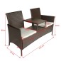 2-Sitzer-Gartensofa mit Teetisch Poly Rattan Braun 2-Sitzer-Gartensofa mit Teetisch Poly Rattan Braun